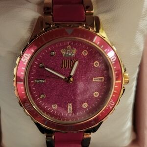 NWT Juicy Couture Pink and Gold Glam Watch IOB